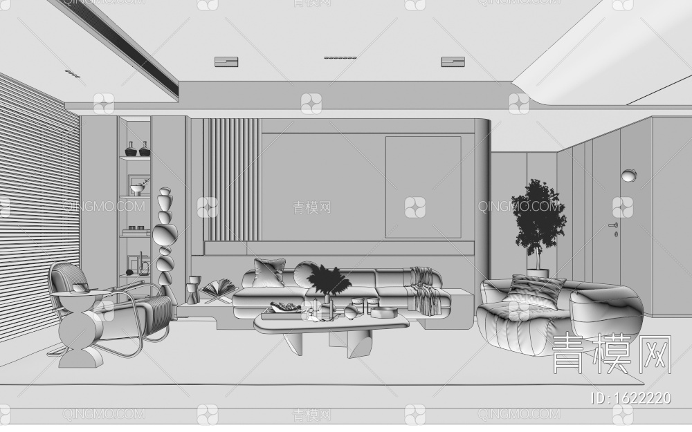 客厅3D模型下载【ID:1622220】