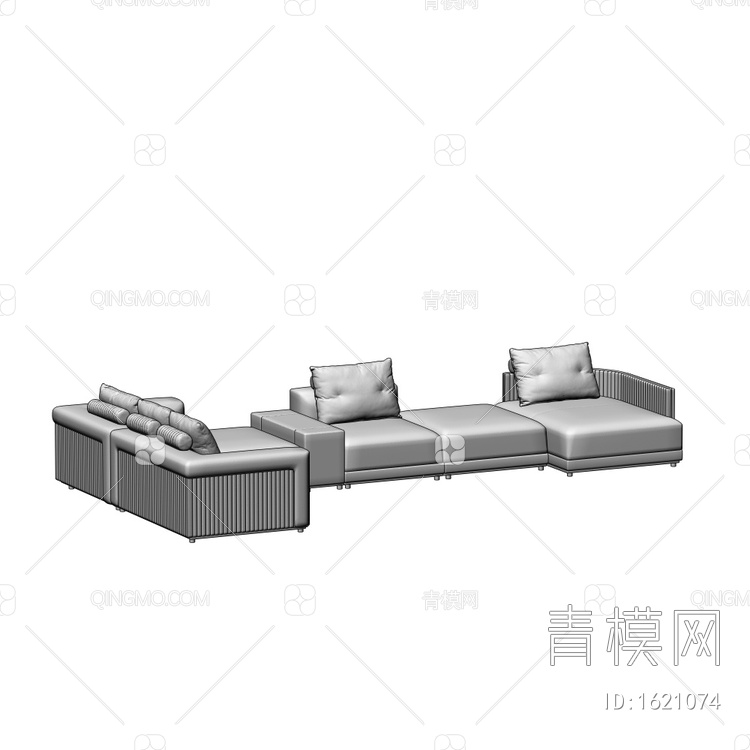转角沙发3D模型下载【ID:1621074】