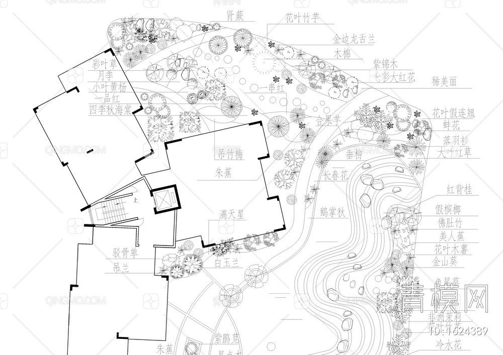 小区绿化平面图【ID:1624389】