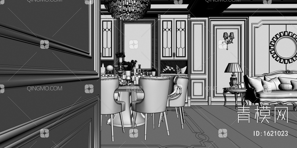 客餐厅3D模型下载【ID:1621023】