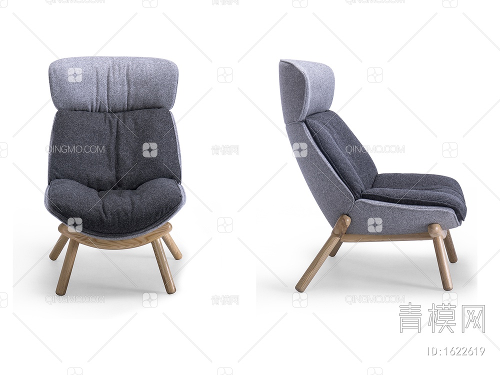 办公用家用休闲椅，躺椅3D模型下载【ID:1622619】
