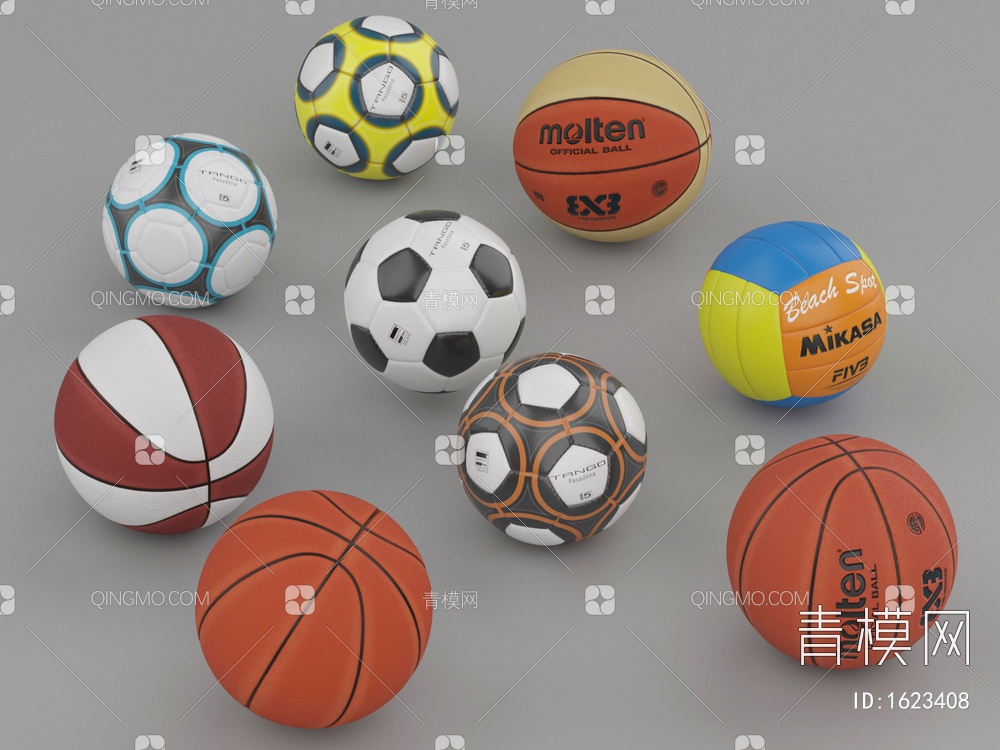 篮球3D模型下载【ID:1623408】