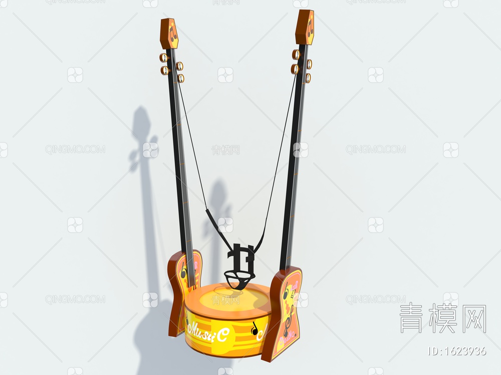 游乐设备吉他蹦极、蹦床3D模型下载【ID:1623936】