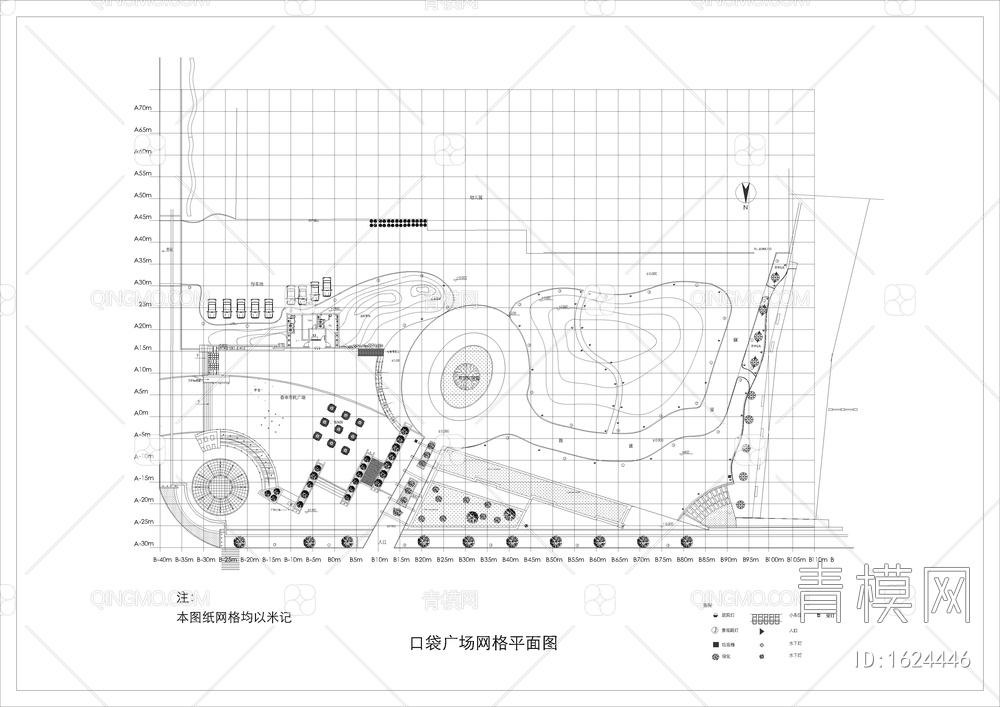 口袋公园广场公厕CAD设计图【ID:1624446】