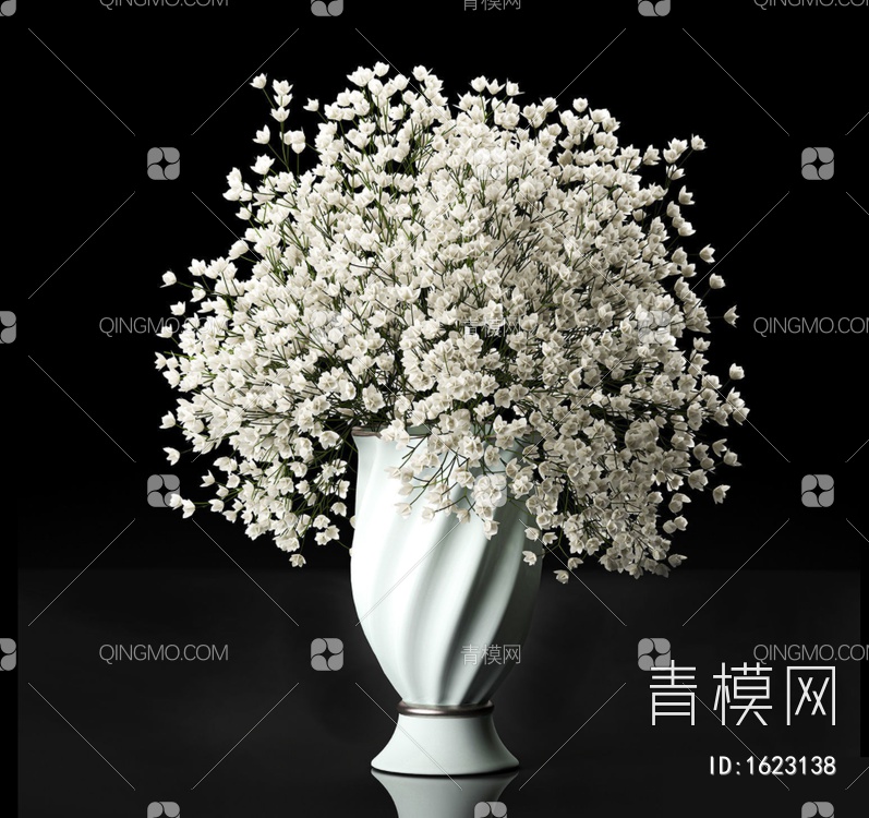 满天星 花瓶 花卉3D模型下载【ID:1623138】