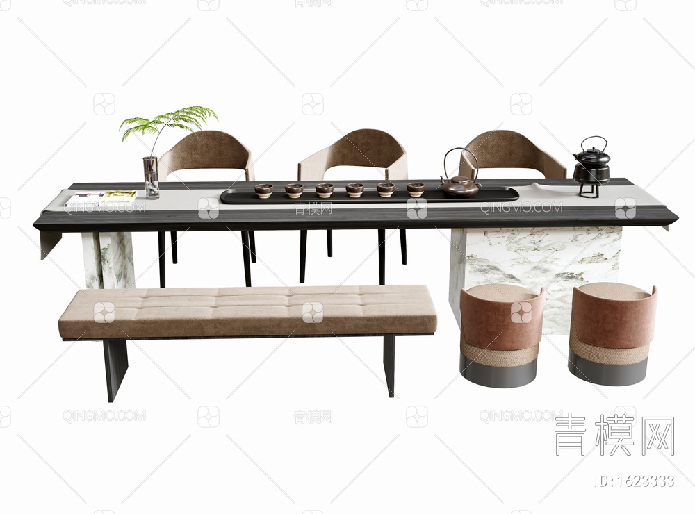 茶桌椅3D模型下载【ID:1623333】