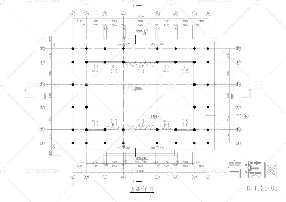 金殿建筑施工cad图【ID:1626408】