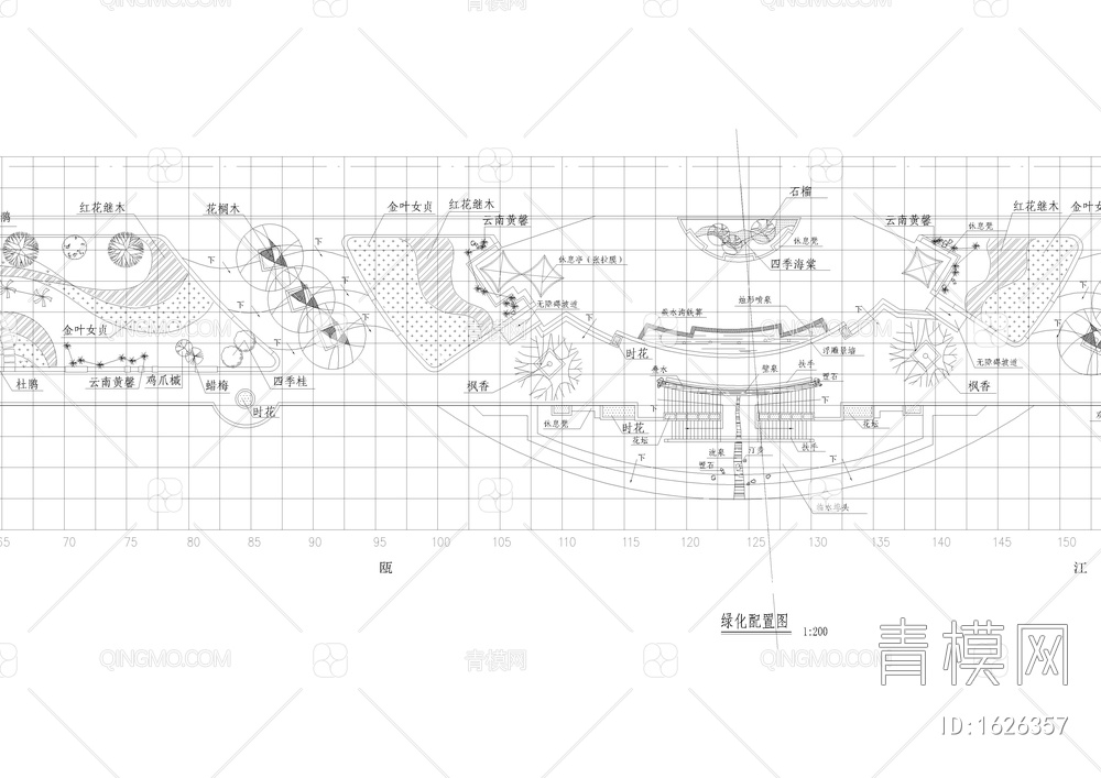 江滨北路景观绿地cad详图【ID:1626357】