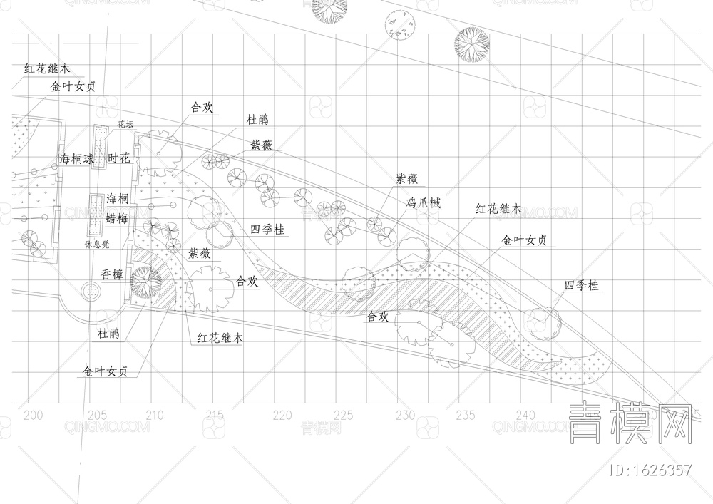 江滨北路景观绿地cad详图【ID:1626357】