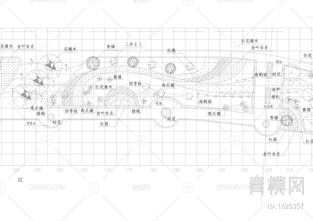 江滨北路景观绿地cad详图【ID:1626357】