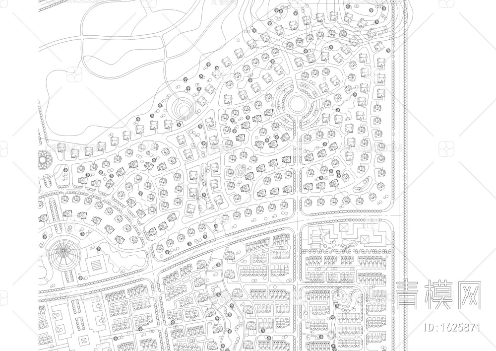 花园小区规划平面图【ID:1625871】