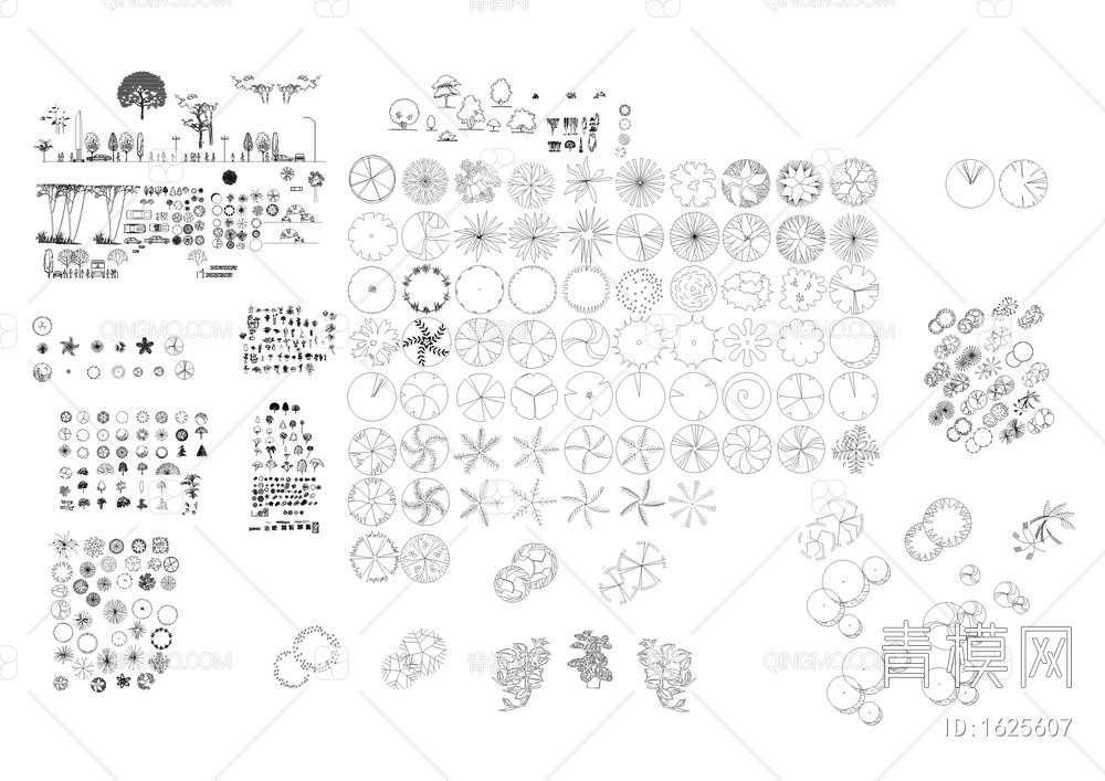 很全面的CAD植物图库【ID:1625607】