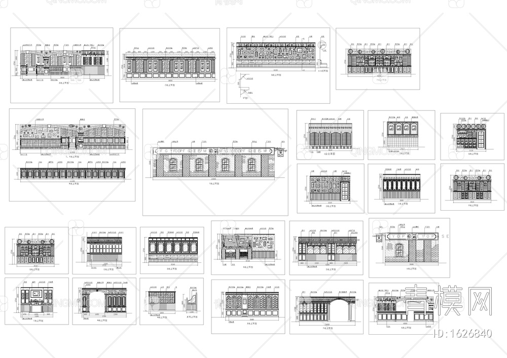 酒吧装修CAD立面图【ID:1626840】