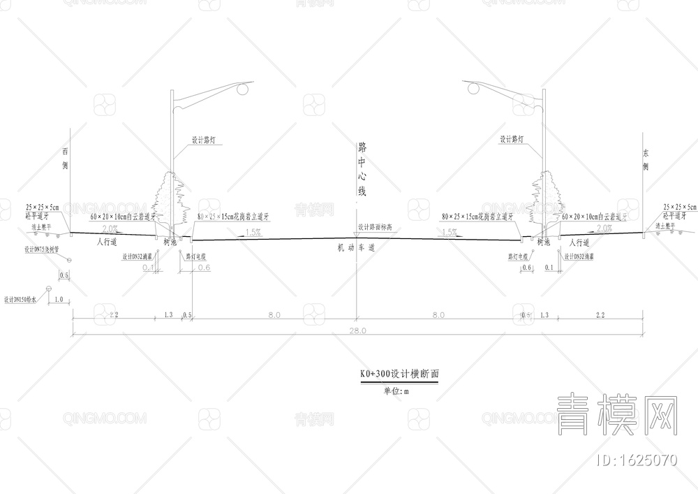 道路和人行肓道、巷口坡道详图【ID:1625070】