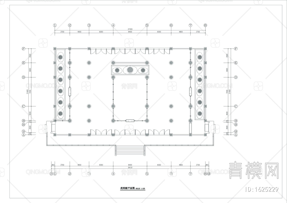 古代灵隐药师殿CAD图【ID:1625229】