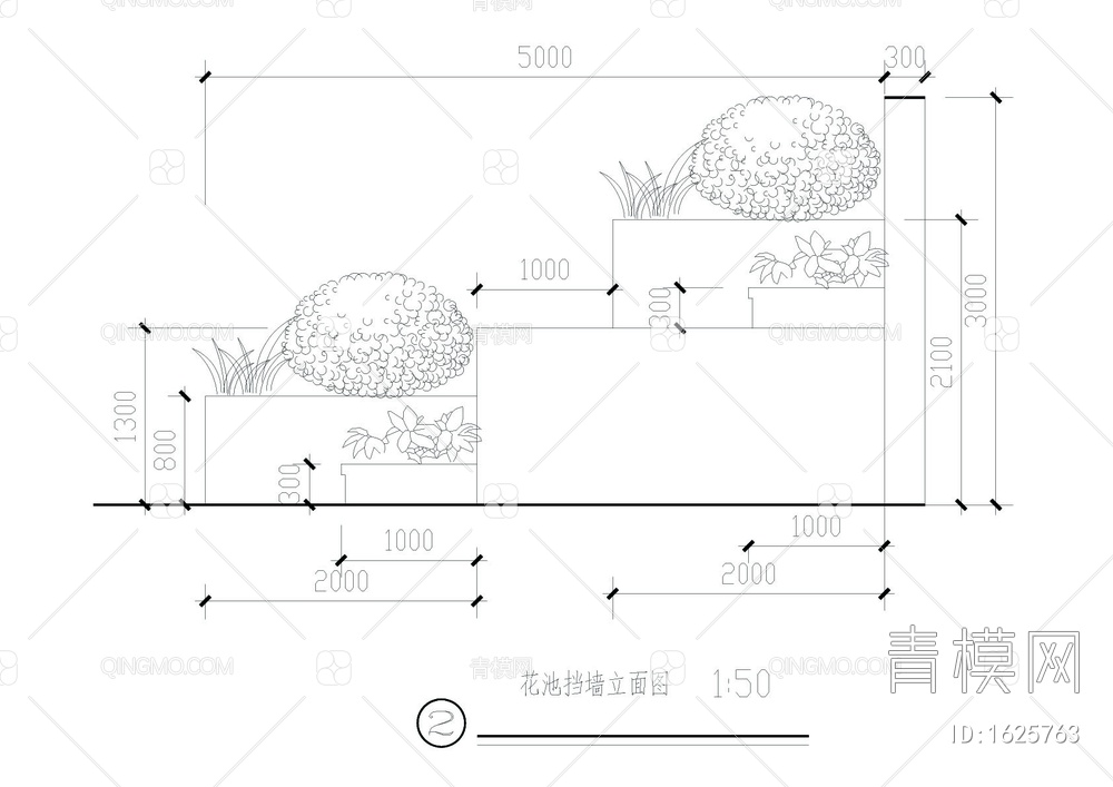 花池挡墙详图【ID:1625763】