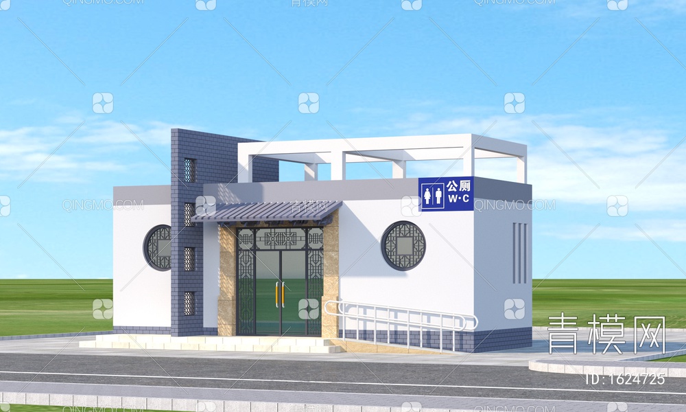 公厕建筑3D模型下载【ID:1624725】