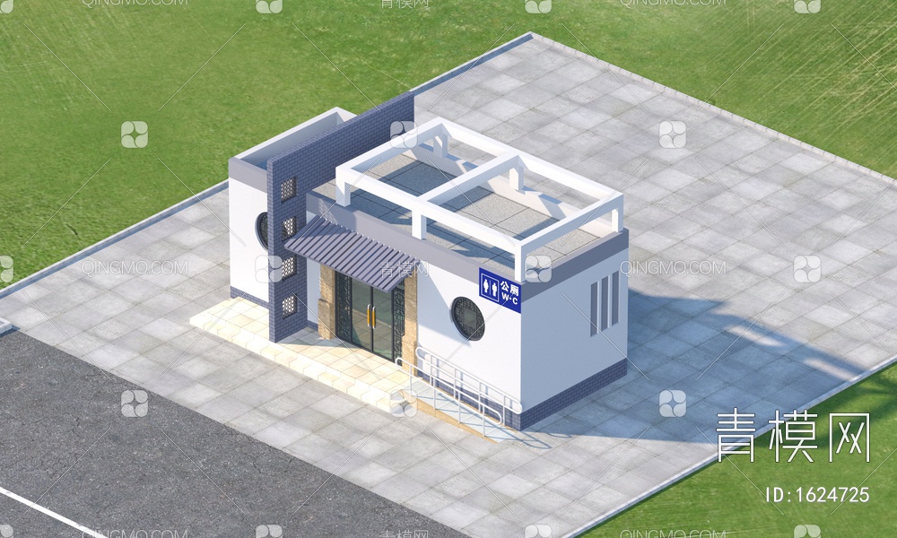 公厕建筑3D模型下载【ID:1624725】