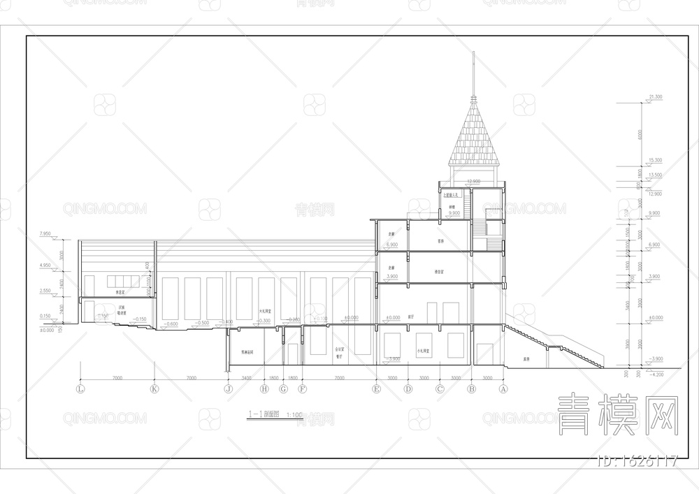 基督教会全套建筑cad图【ID:1626117】