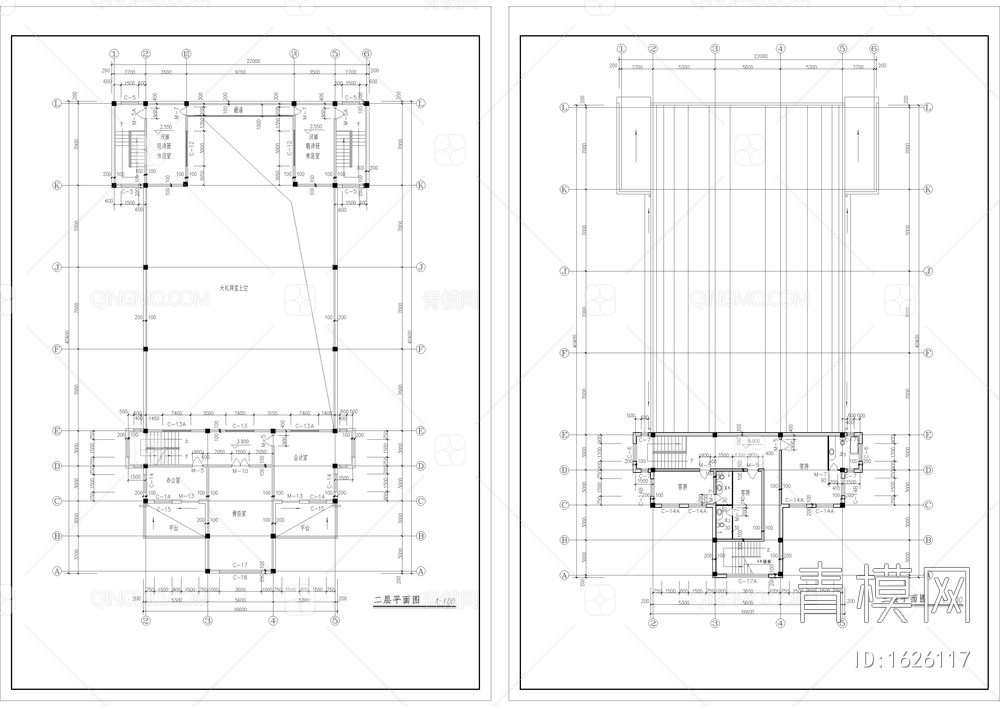 基督教会全套建筑cad图【ID:1626117】