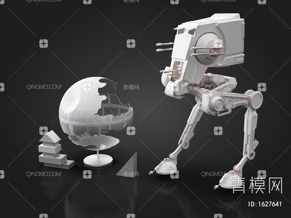 地球仪，机器人3D模型下载【ID:1627641】