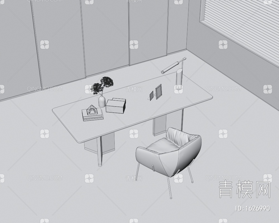 书桌椅3D模型下载【ID:1626990】