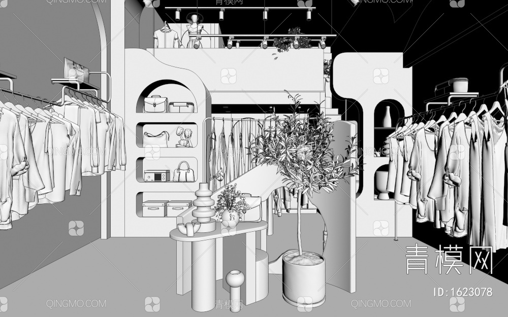 服装店3D模型下载【ID:1623078】