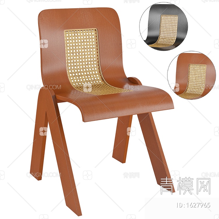 木质餐椅 单椅3D模型下载【ID:1627965】