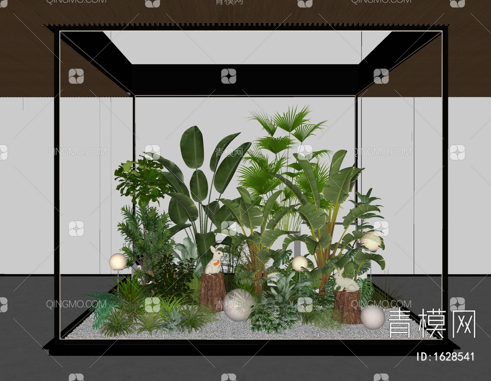 植物景观造景SU模型下载【ID:1628541】