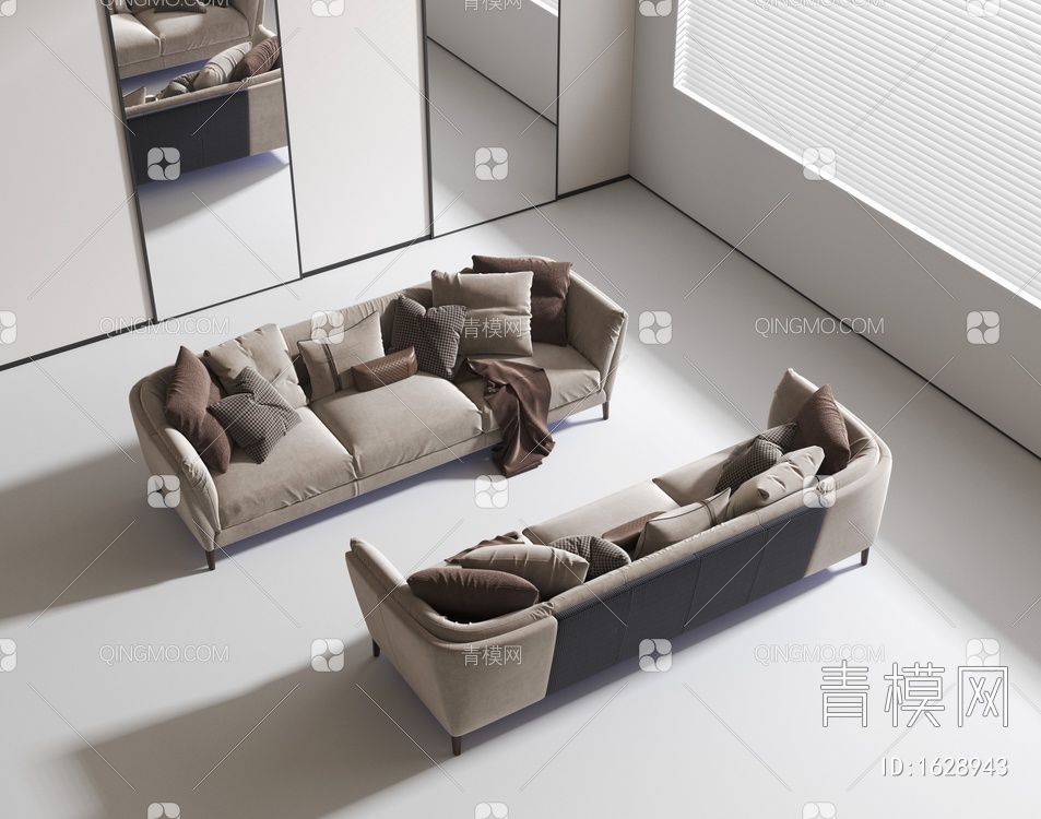 多人沙发3D模型下载【ID:1628943】