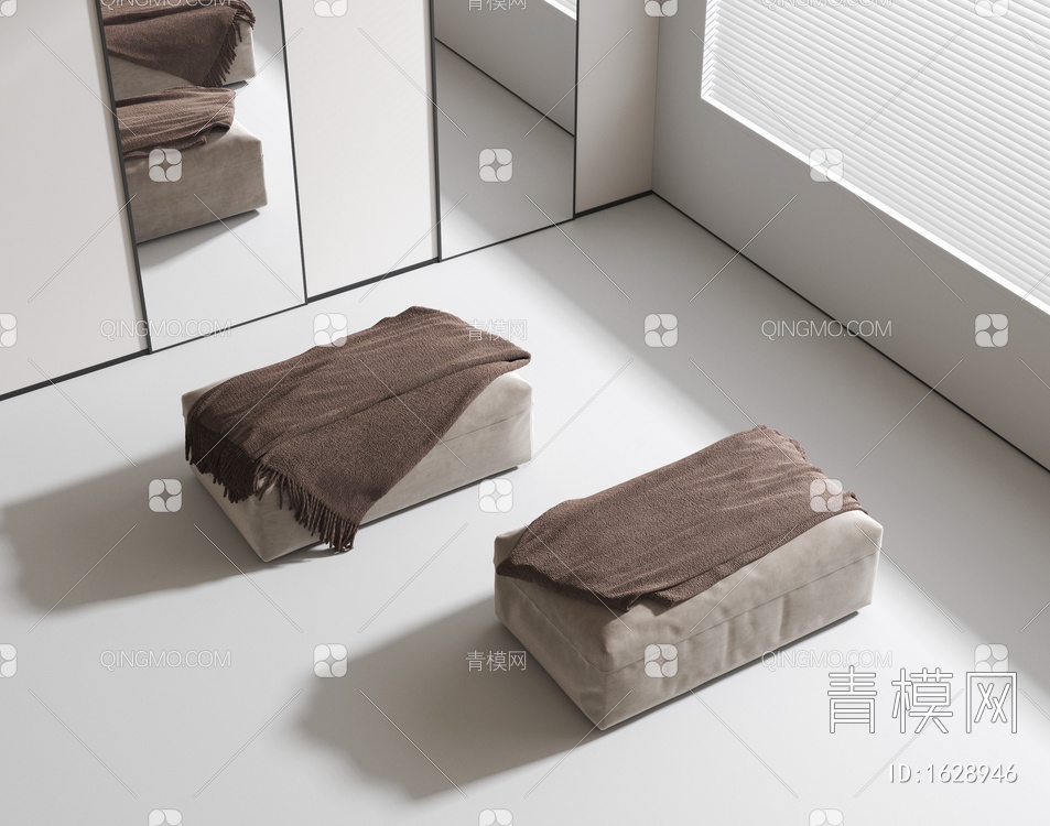 沙发凳3D模型下载【ID:1628946】