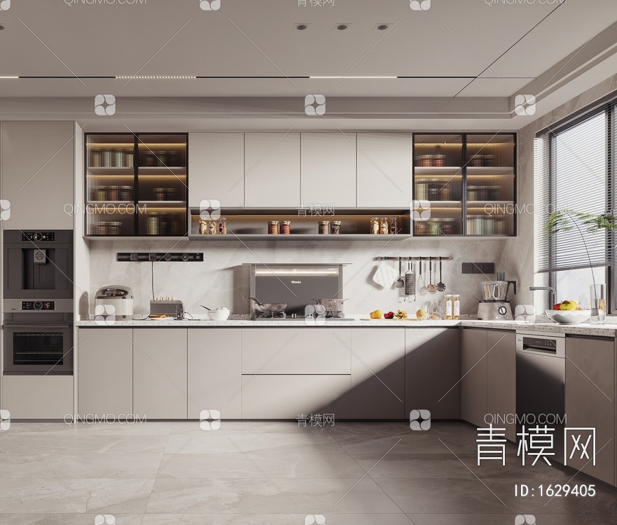 厨房 橱柜3D模型下载【ID:1629405】