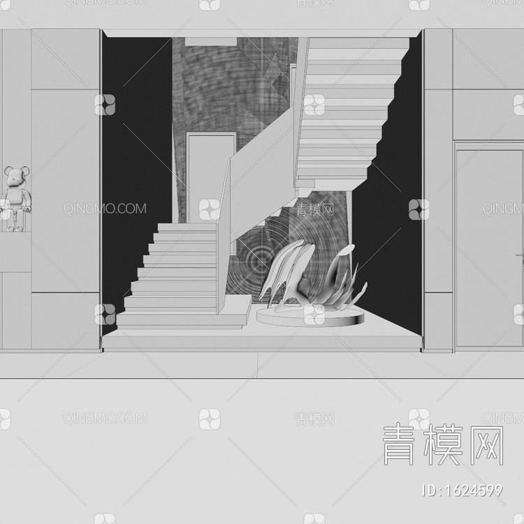 别墅家居楼梯间、楼梯3D模型下载【ID:1624599】