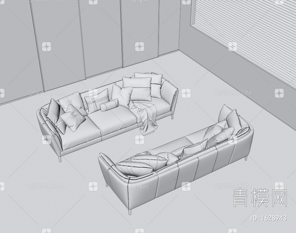 多人沙发3D模型下载【ID:1628943】