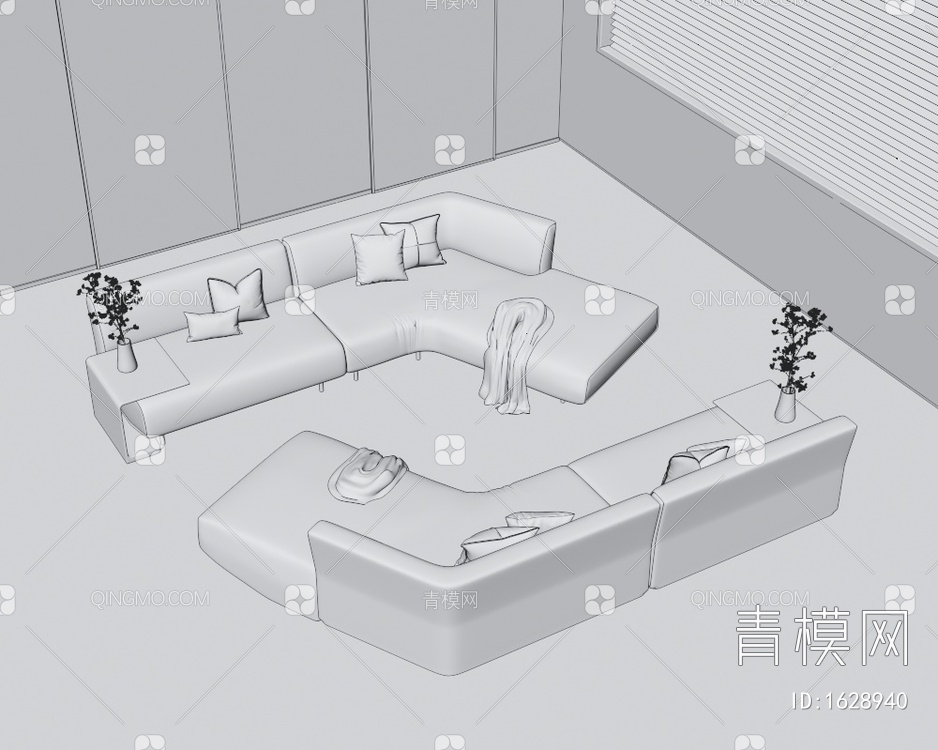 多人沙发3D模型下载【ID:1628940】