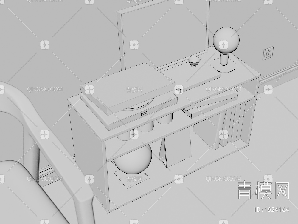 黑色木纹储物柜3D模型下载【ID:1624164】