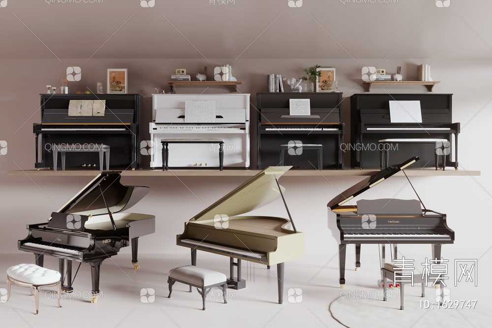 钢琴3D模型下载【ID:1629747】