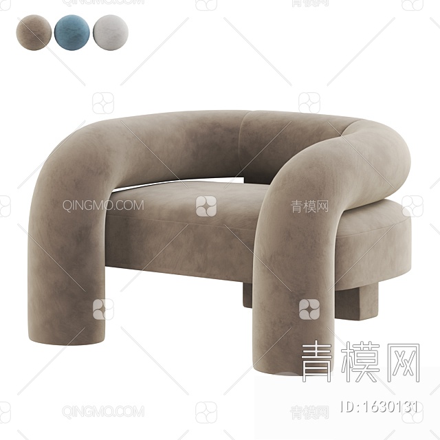 绒布单椅3D模型下载【ID:1630131】