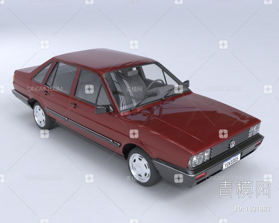1985款大众经典款车型桑塔纳情怀复古3D模型下载【ID:1631883】