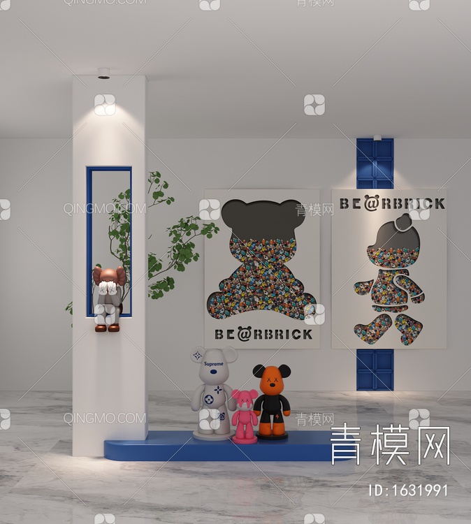 暴力熊装饰画 暴力熊摆设3D模型下载【ID:1631991】