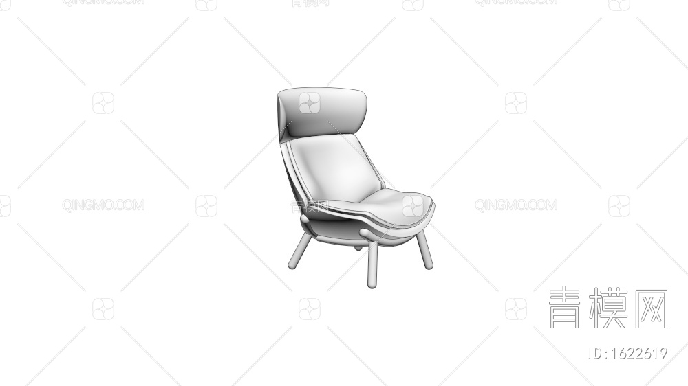办公用家用休闲椅，躺椅3D模型下载【ID:1622619】