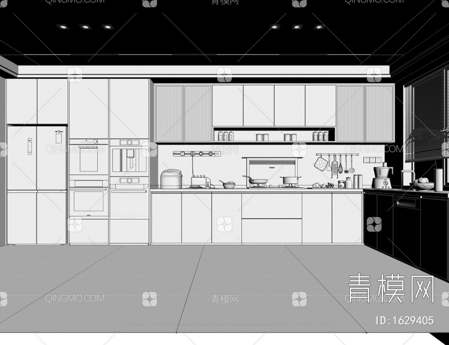 厨房 橱柜3D模型下载【ID:1629405】