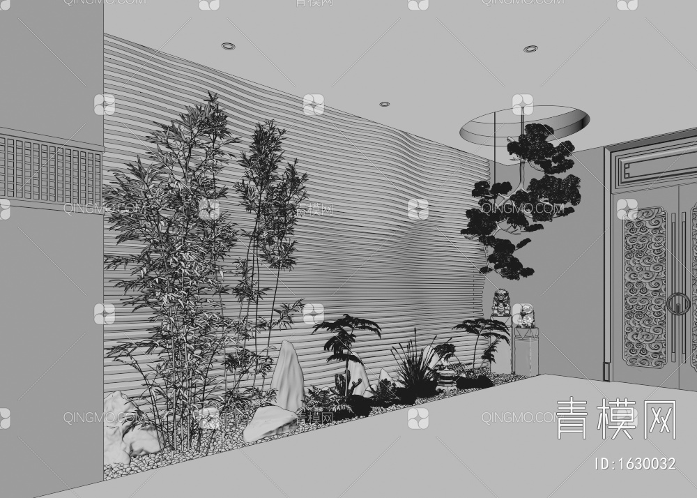 室内景观造景3D模型下载【ID:1630032】