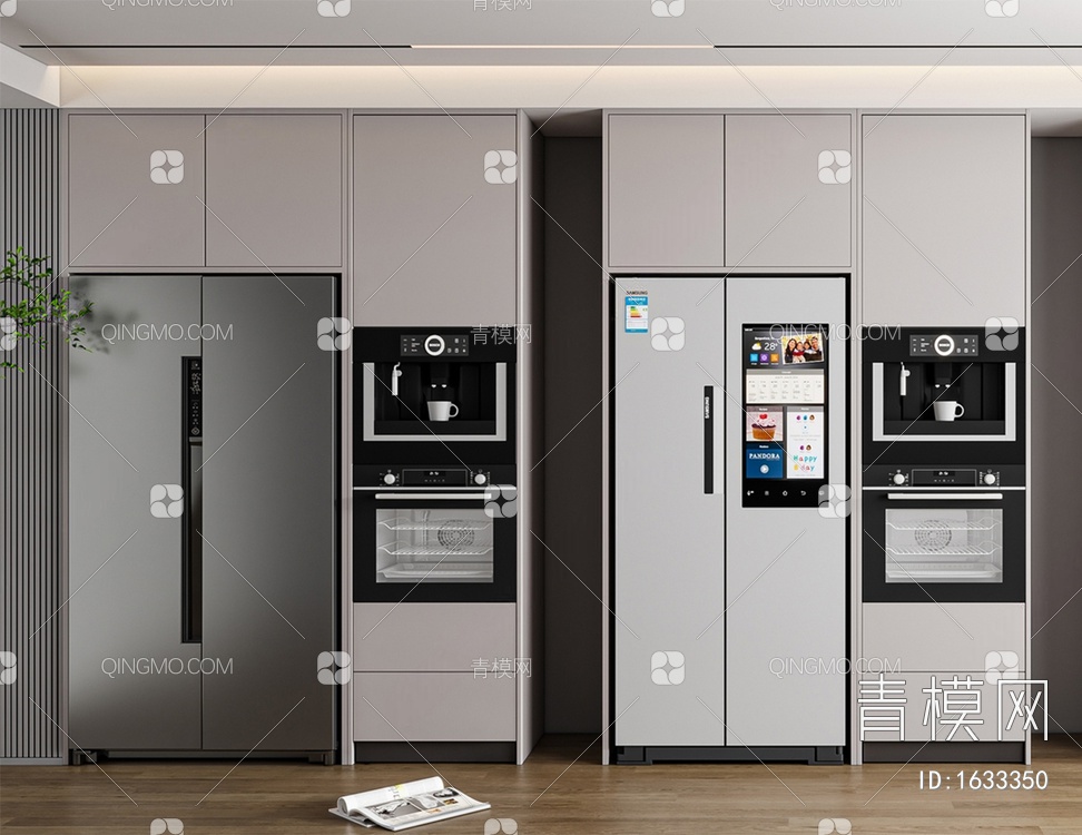 双门冰箱 冰柜 烤箱3D模型下载【ID:1633350】