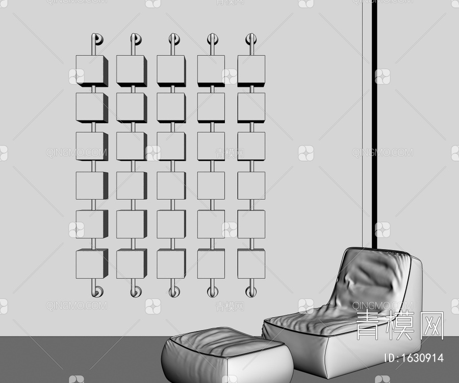 玻璃贝壳墙饰挂件3D模型下载【ID:1630914】