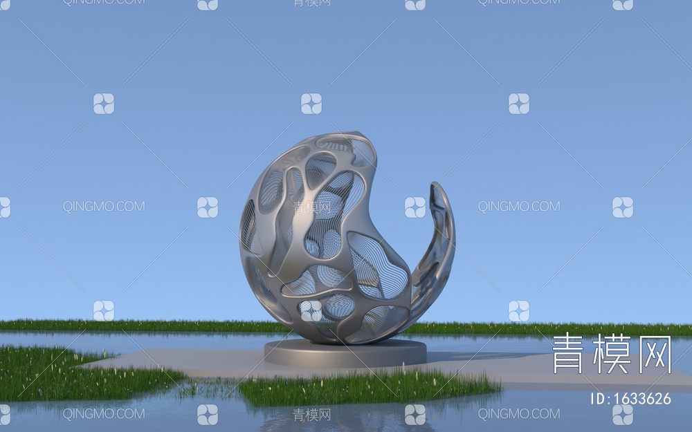 球形雕塑摆件3D模型下载【ID:1633626】