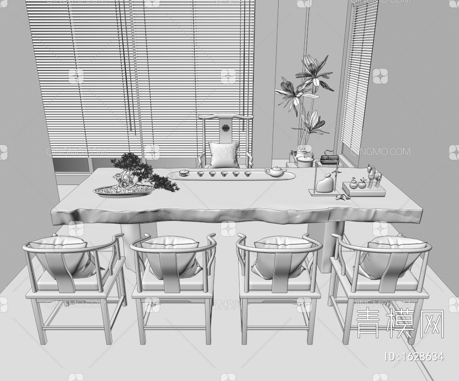 茶桌椅3D模型下载【ID:1628634】