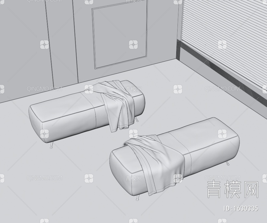 沙发凳3D模型下载【ID:1630335】