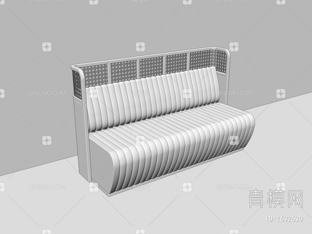 竹编卡座椅，双人卡座椅，竹编卡座，竹编椅3D模型下载【ID:1632630】