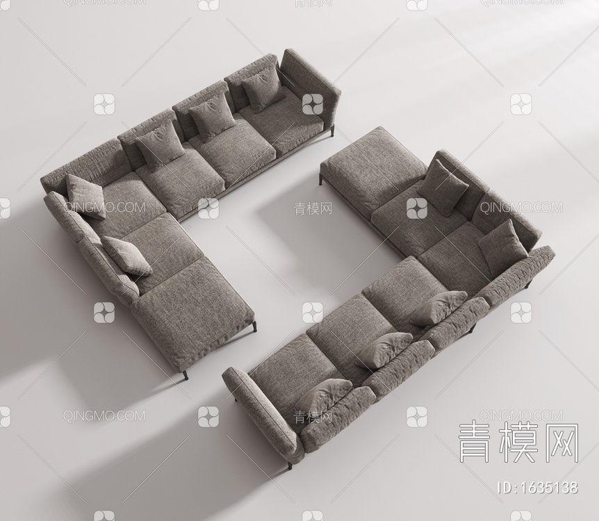 多人沙发3D模型下载【ID:1635138】